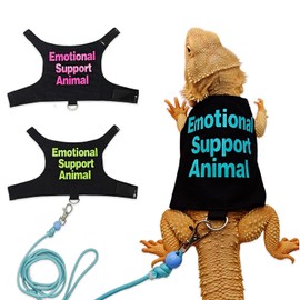 Bearded Dragon Lizards Clothes with Leash Set - Cute Lizard Reptile Small Animal Adjustable Harness Clothes for Walking Outdoor Security Costume Photo Prop(Blue）