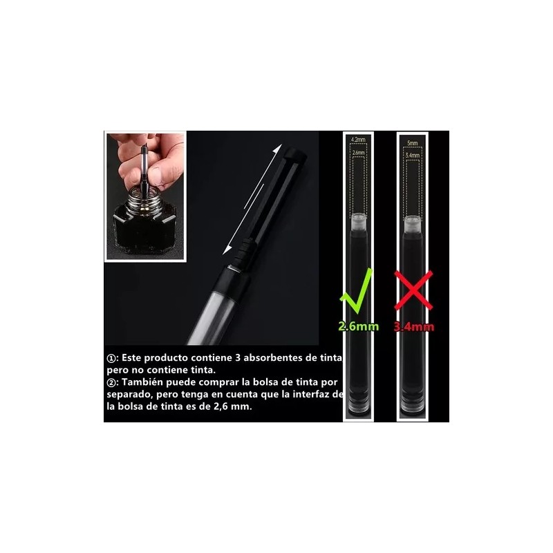 Francisco® Pluma Estilográfica Comercial De Metal De Acero Inoxidable