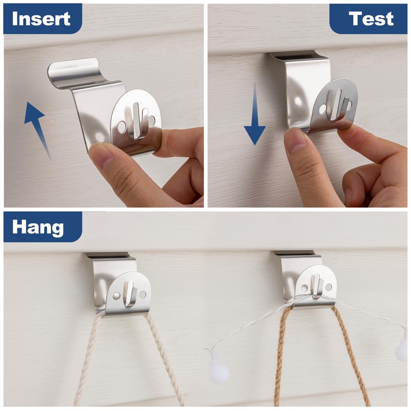 ANDGOO Vinyl Siding Hooks Heavy Duty, 8 Pack Stainless Siding