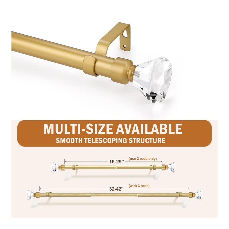 Knobelite 2 Pack 1-Inch Diameter Single Window Treatment Curtain Rod,