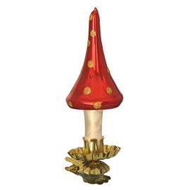 Jingle Bells Lauscha Christmas Tree Decorations Mushroom Gnome Champagne / Red Pack of 3