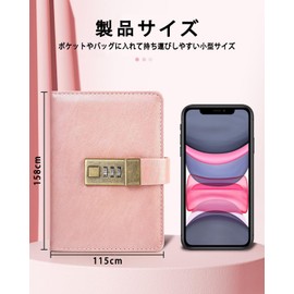 WEMATE Journal 2024 A6 Keyed Notebook Horizontal Ruled PU Leather Password Notebook with Pen & Gift Box 240 Page-15.8cmx11.5cm Diary with Lock Keeps Secrets Secret-Rose Gold