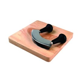 Davis & Waddell D1140 D&W-ESS Mezzaluna Chopper & Board, Hardwood/S.Steel/Natural/Black