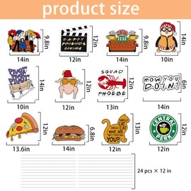 12PCS Happy Thanksgiving Yard Signs, Friendsgiving Decorations with Stakes, Friends Themed Party Decor Supplies, for Patio Outdoor Porch, Fall Harvest Lawn Yard Celebrations Seasonal Holiday