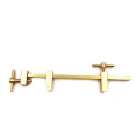 Chiloskit Solid Brass Miniature Bar Clamps,Woodworking Clamps with Knurled Tightening Screws (180mm(7''))