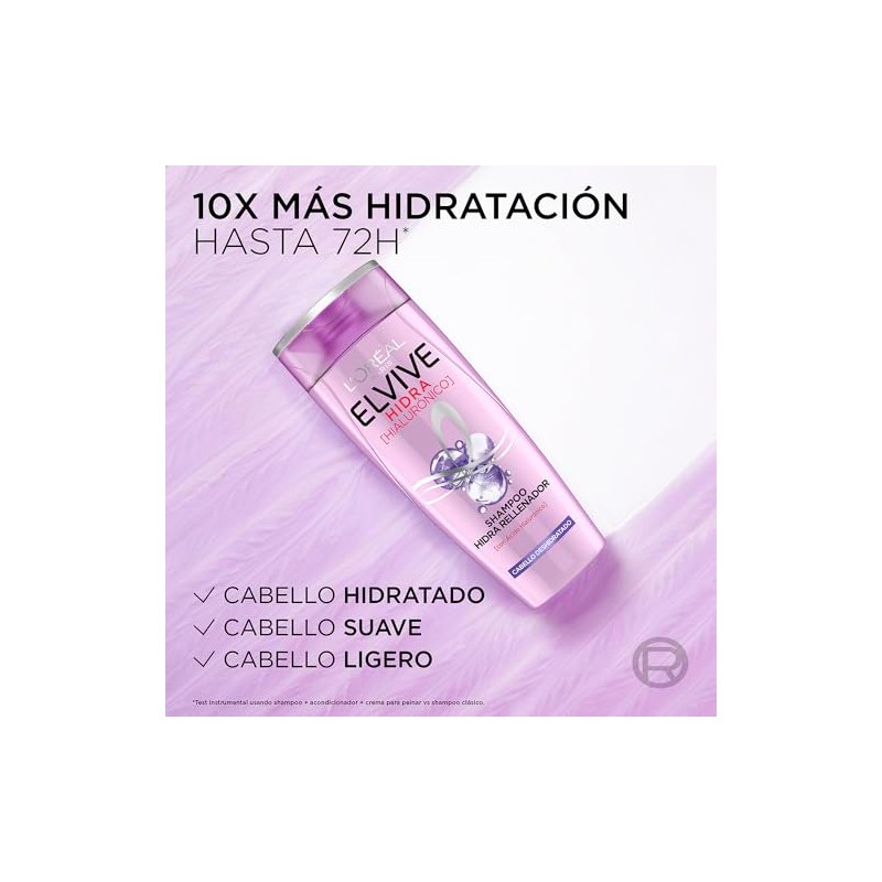 L'Oréal Paris Shampoo Hidra Hialurónico Elvive 370 ml