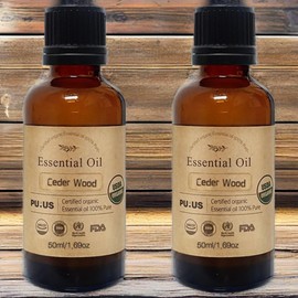 Pures Natural Oil Massage Oil Essential Oil Organic Cedarwood 2 x 50ml / 퓨어스 천연오일 마사지오일 에센셜오일 유기농 씨더우드 2개 50ml