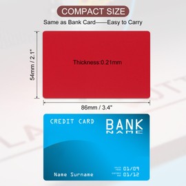 PATIKIL 100 Pack Metal Business Cards Blank, 0.21mm Thick 3.4x2.1 Inch Aluminum Laser Engrave Printable Name Card for Custom DIY, Red