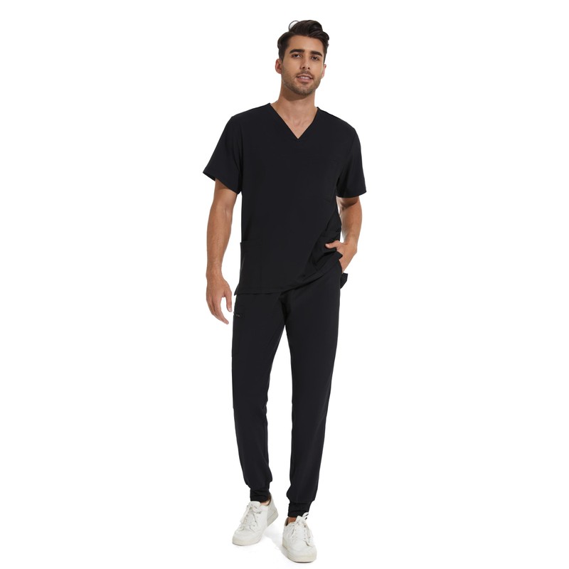COZYFIT Men Scrubs Set — Stretch V-Neck Scrub Top &