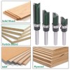 Yakamoz Industrial Grade 4Pcs 1/4 Inch Shank Flush Trim Router