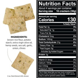 Every Body Eat Snack Thins, Chive and Garlic Flavor, Vegan, Gluten Free and Dairy Free (Pack of 2)
