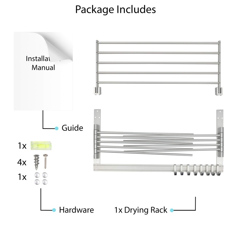 brightmaison BGT Wash Clothes Drying Rack Wall Mount Laundry Room