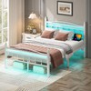 Jenmit Full Size Bed Frame with Headboard, Metal Platform Bed