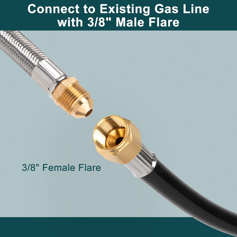 GASPRO 18-Foot Propane Hose Extension for Propane Devices with 3/8"
