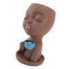 Resin Face Plant Pot Creative Cute Small Drinking Coffee Succulent