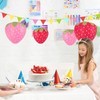 JIEFULL Strawberry Paper Lanterns, 8" & 12" Large Strawberry Hanging