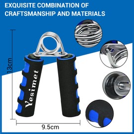 Yesimet Hand Grip Strengthener Set, Forearm Exerciser, Finger Exercise Gripper, Grip Strength Trainer, hand Trainer-Soft Foam Hand Exerciser for Quickly Increasing Forearm and Hand Grips,2 Pack (Blue)