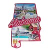 Alabama State Outline Foil Fridge Magnet