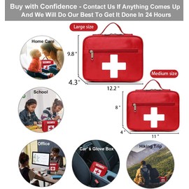 Gatycallaty First Aid Bag Empty Emergency Treatment Medical Bags Multi-Pocket for Home Office Car Traveling Hiking Trip (Medium)