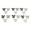 18pcs Bow Knot Rhinestones Patches Silver Black Green Exquisite Iron