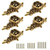 JUXYES Pack of 5 Euro Rose Decorative Cabinet Knobs with