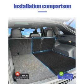 ZQULOYO Cargo Liners Backrest Mat for Volkswagen Atlas Cross Sport Accessories 2020-2025 with Hook&Loop Rear Trunk Mat Rear Seat Back Cover Protector All Weather Anti-Slip Split Dog Liner 3 PCS