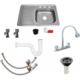 CNX Tarja Con Escurridero, Mezcladora Flexible Y Kit Instalación