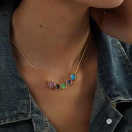 Nymerianoble Gold Virgo Necklace for Women Girls Sister Birthday Gifts Healing Crystal Necklace Natural Stone Necklace Girls Spiritual Jewelry Virgo Gifts for Women Daughter Girlfriend