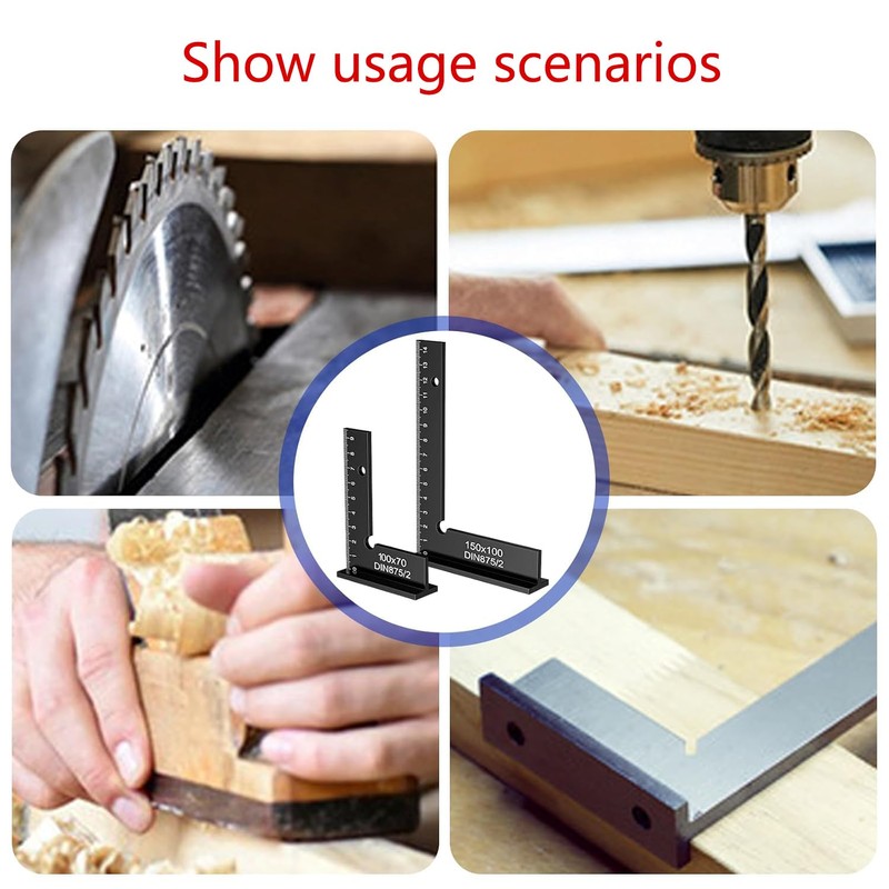 Ylinwtech High Quality Professional Measuring Tool, 90° Try Angle, Solid