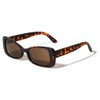 Wide Diagonal Square Thick Edge Frame Sunglasses (Brown Demi)