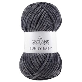 Wolans Bunny Baby Chenille Style Yarn Wool 70 Colours Available 100g Balls (Grey Col 9)
