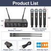 Depusheng R4 Karaoke Wireless Microphones Professional 4 Channels Handheld Wireless