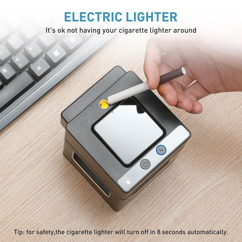 Intelligent HEPA Smokeless Ashtray Indoor with Lighter,USB Rechargeable Smoke Removing