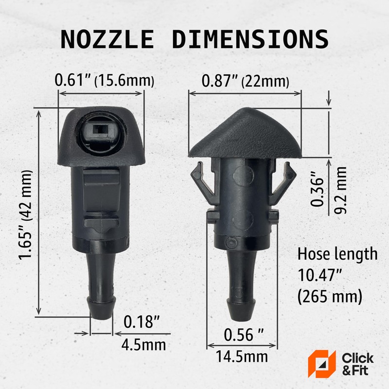 Windscreen Washer Nozzles 2pcs Compatible with Nissan Frontier Navara 2005-2021