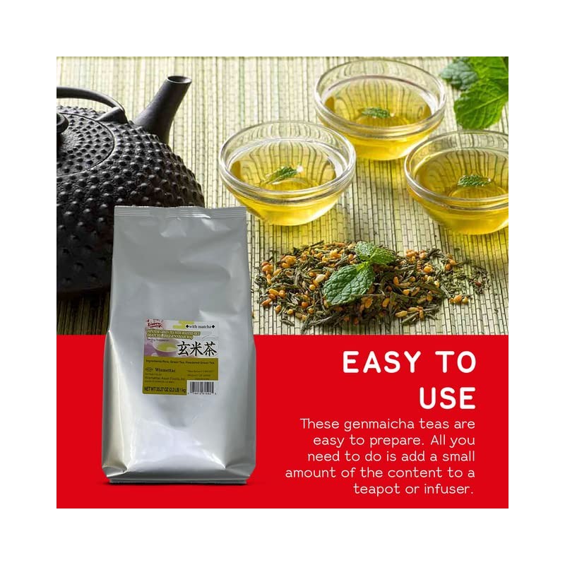 Shirakiku Loose Tea Leaves Genmai Matcha and Roasted Rice 2.2Lb