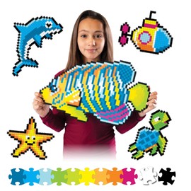 Jixelz 1500 Piece Set Under The Sea Pixelated Puzzle Art for Children, Suitable for Boys & Girls Aged 6 Years and Above