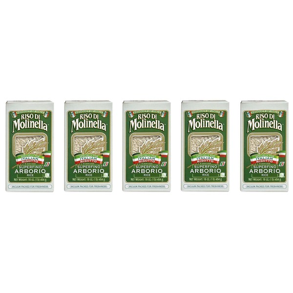 Molinella Rice Arborio, 16 oz (Five Pack)