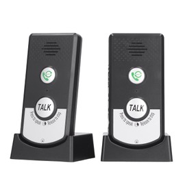 2 Way Talk Voice Intercom Doorbell Home Caregiver Pager Intercom Long Range Indoor Outdoor Intercomunicador Doorbell System Fit for Home Hospital Office (Black)