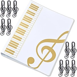 Yueser Music Folder, Choir Folder, White Music Folder A4, 80 Compartments/160 Pages Music Sheets Folder, Art Folder, Document Folder, Collector's Folder for Sheet Music, Documents, Paper, Painting