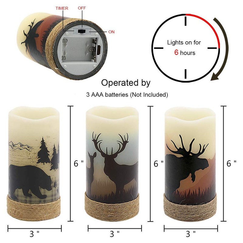 GenSwin Flameless Flickering Led Candles with Hemp Rope and 6H