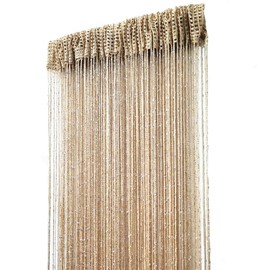 ave split - Cortina Decorativa para Puerta, Panel de Pared, con Flecos y divisores de habitación, con borlas para el hogar, 100 x 200 cm (Champagne18)