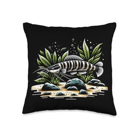 Kuhli Loach Fish Lover Freshwater Aquarium Fish Throw Pillow