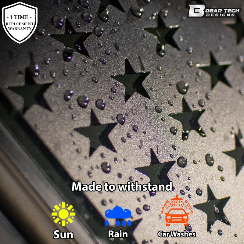 BOGAR TECH DESIGNS Precut Quarter Window American Flag Vinyl Decal