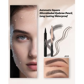 Multiple Forked Liquid Eyebrow Pencil Makeup Set, Microblading Long Lasting Waterproof Wild Tinted Eyebrow Pen, 2 in 1 Dual-Ended Ultra-Thin Brow Pencil with Brush, Gift kit for Women#03 GRAY BROWN