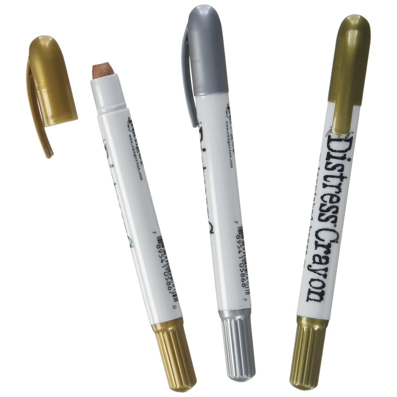 Ranger TDBK58700 Distress Crayons Set-Metallics, Synthetic Material, Multi-Colour, 14 x