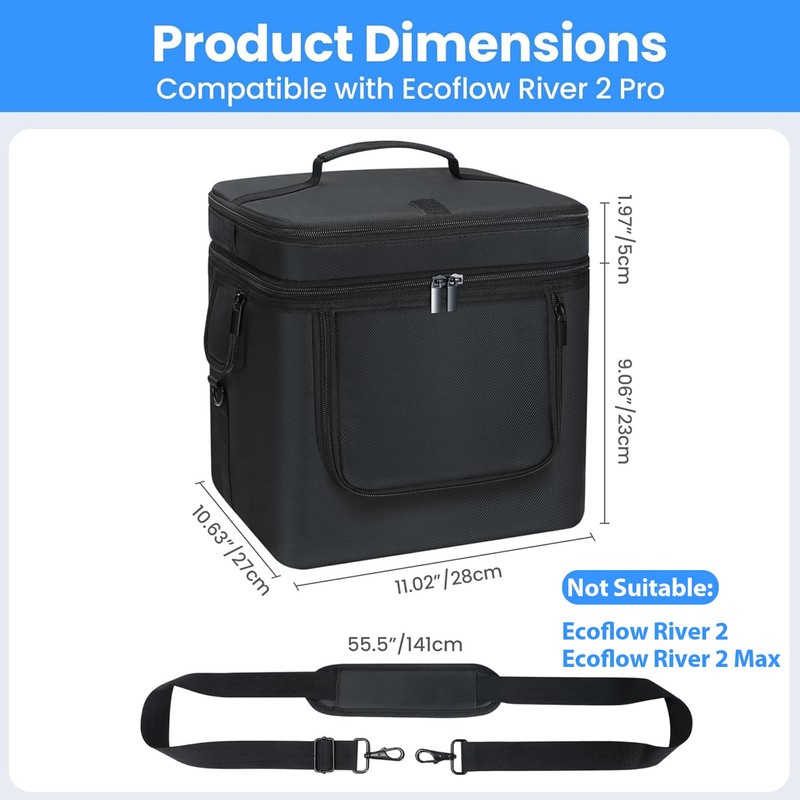 Undomip Carrying Bag Compatible with ECOFLOW River 2 Pro, Power