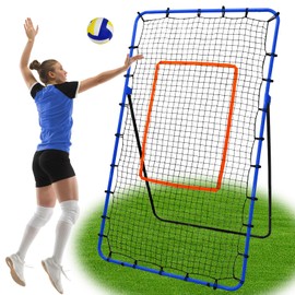 JOGENMAX 7x4 FT Volleyball Rebounder Net,Baseball Training Equipment Pitchback Net,Volleyball Net for Backyard with 5 Angles Adjustable for Baseball Softball &Lacrosse Pitching Throwing and Catching