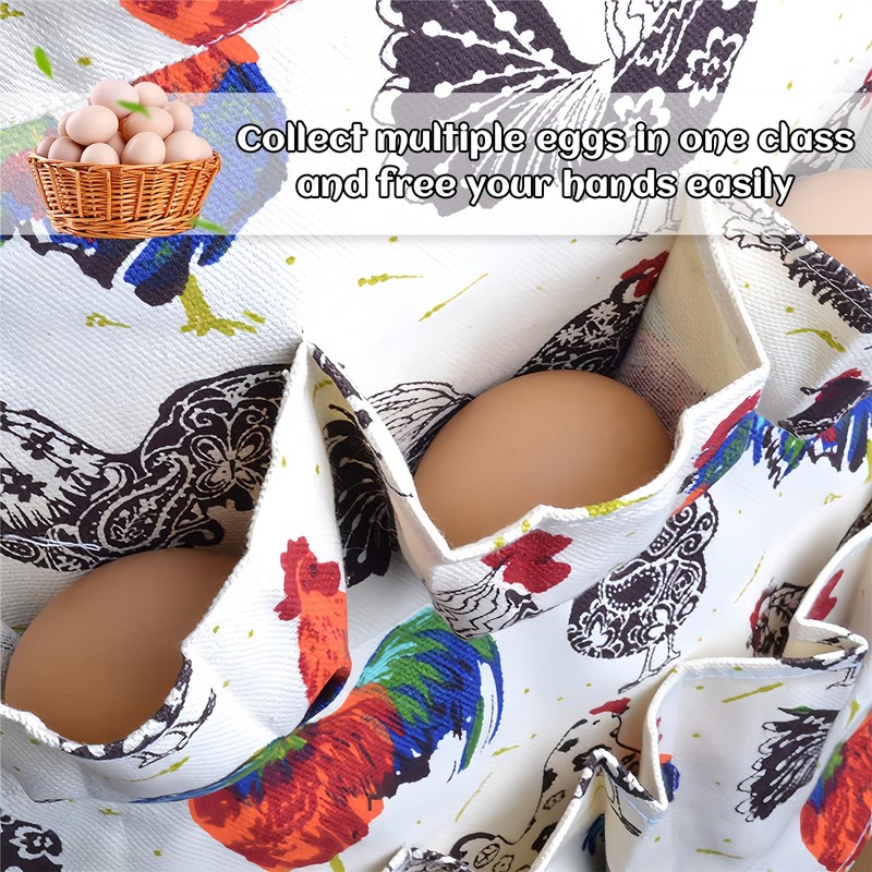 Wisebom Eggs Collecting Apron 12 Pockets Farm Apron for Eggs