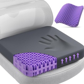 TushGuard Gel Seat Cushion for Long Sitting, Enlarged & Thickened Patent Design Office Chair Seat Cushion, Breathable Cooling Pads for Chairs, Soft Car Cushions for Wheelchair(XX-Large, Grey)