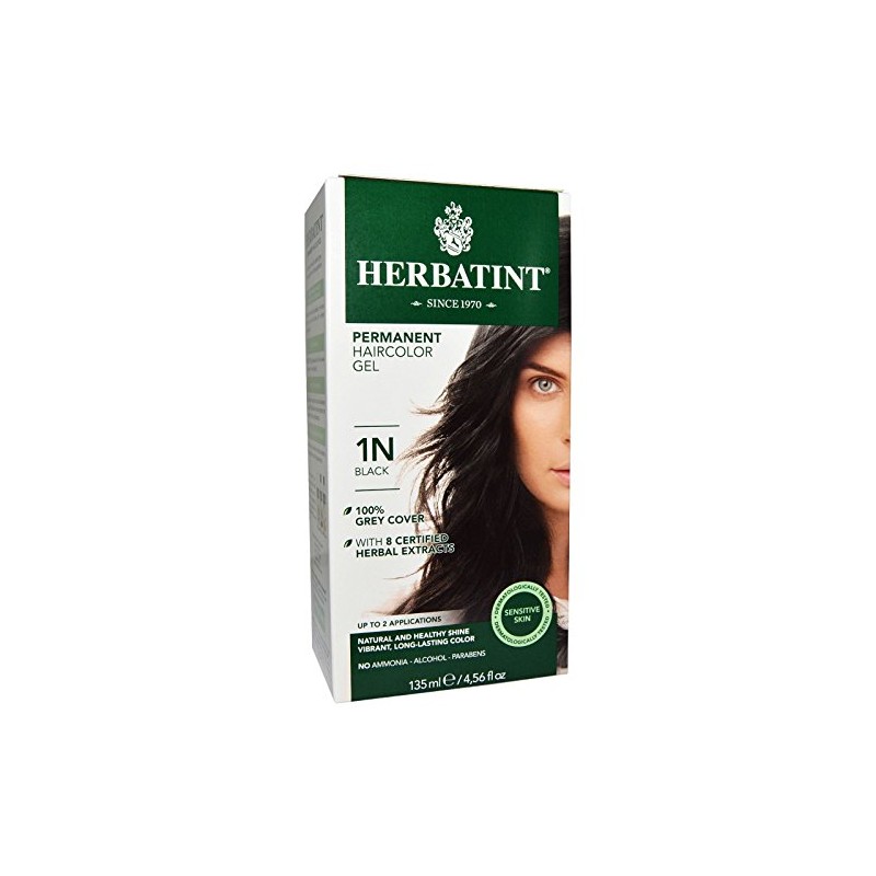 Pack of 3 x Herbatint Permanent Herbal Haircolour Gel 1N